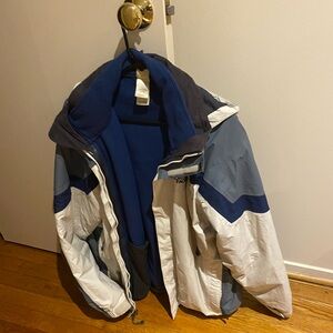 The North Face Men's White and Gray Ski Jacket